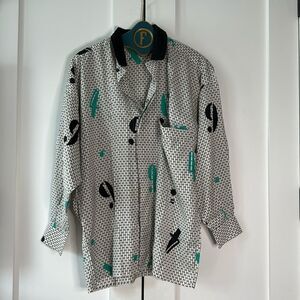 Gianni Versace vintage silk shirt with cotton collar - 44